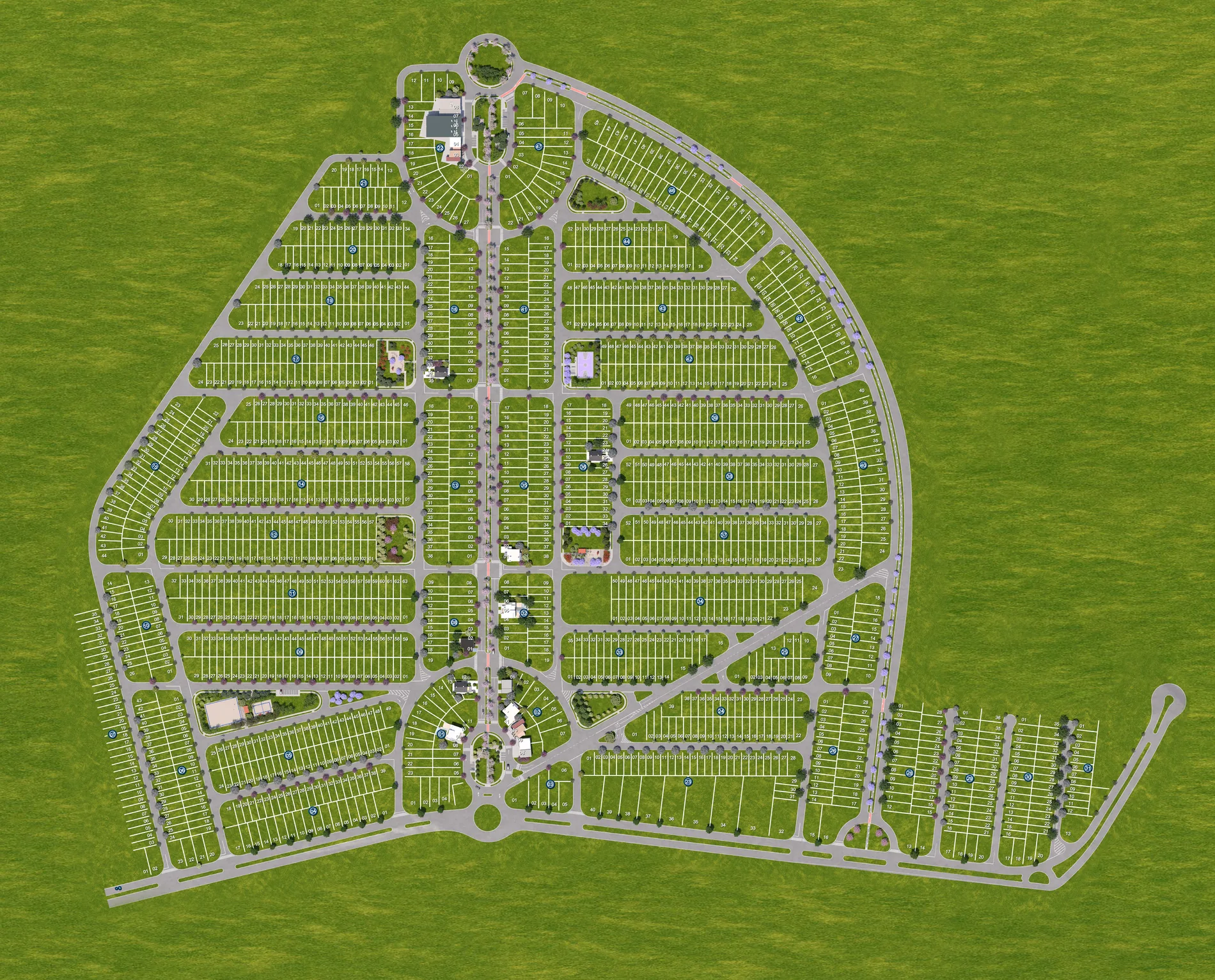 Planta ilustrativa de implantação do bairro planejado Comviva Paulínia